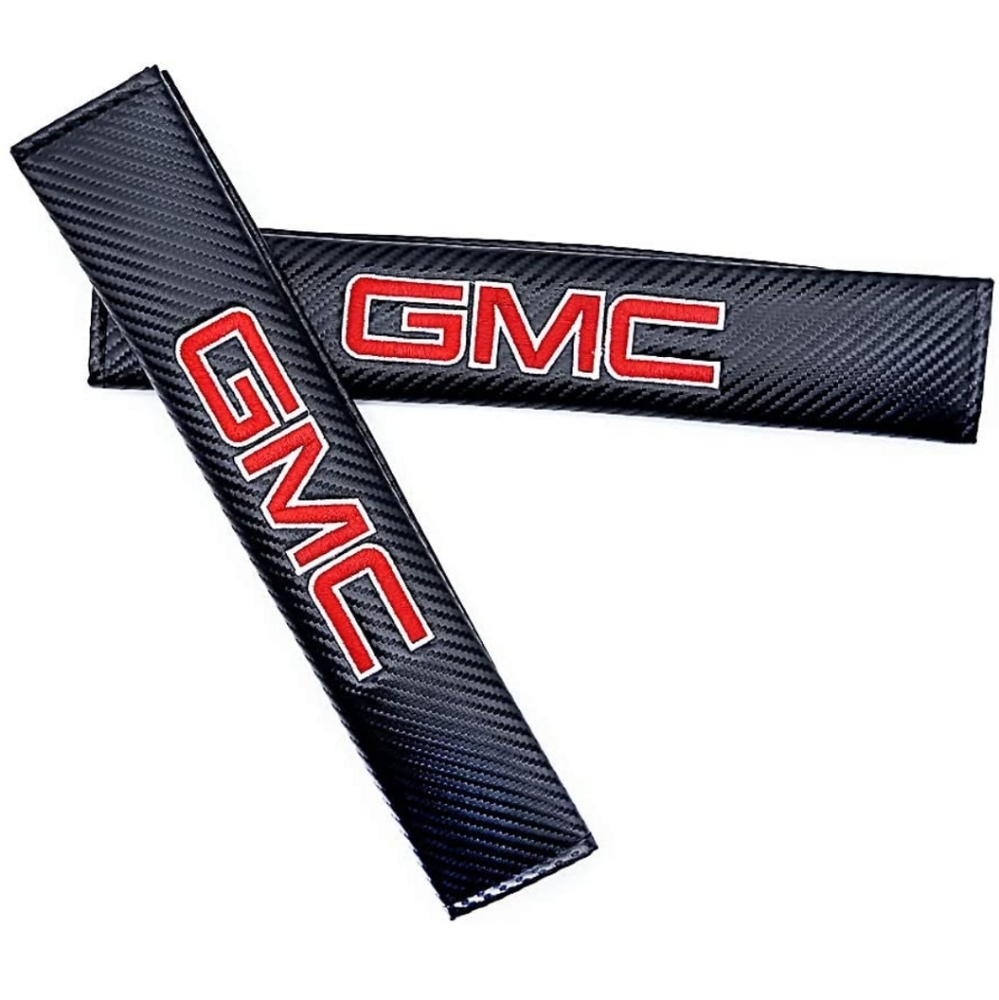 2 new GMC csrbon fiber car seat belt cushioned pads - Picture 3 of 5